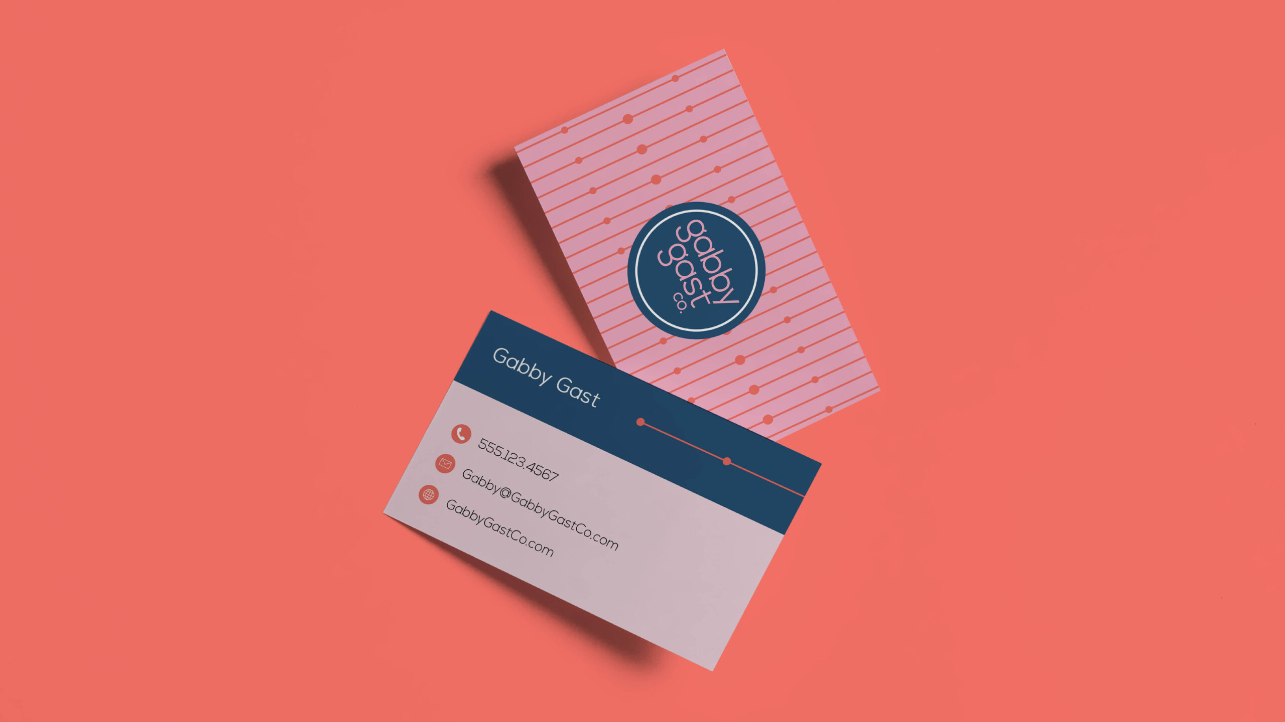 Gabby Gast Co. business card design.