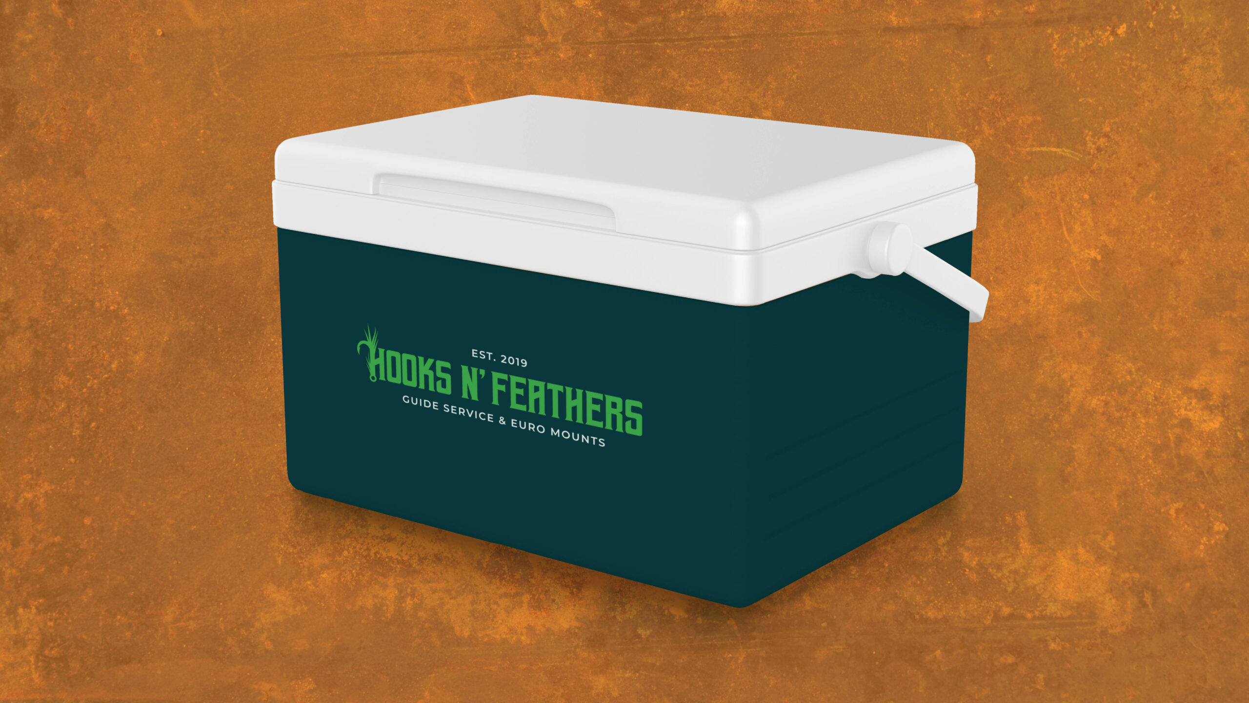 Hooks n' Feathers cooler design.