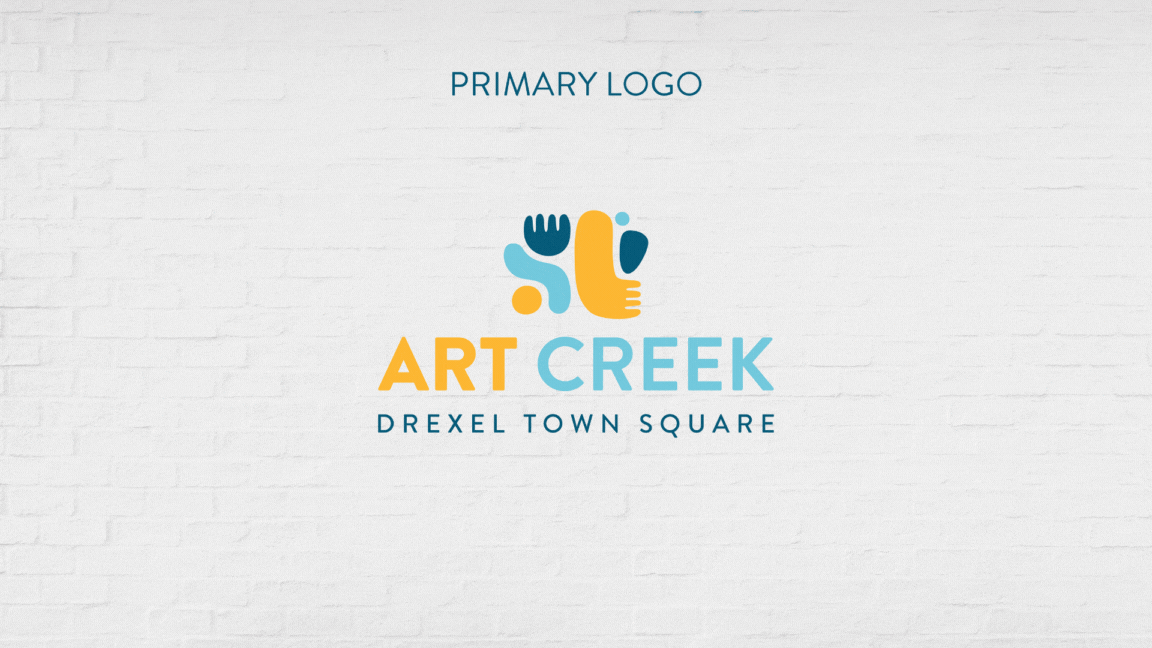 Art Creek's logo suite, which includes a primary logo, secondary logo, and icon logo.