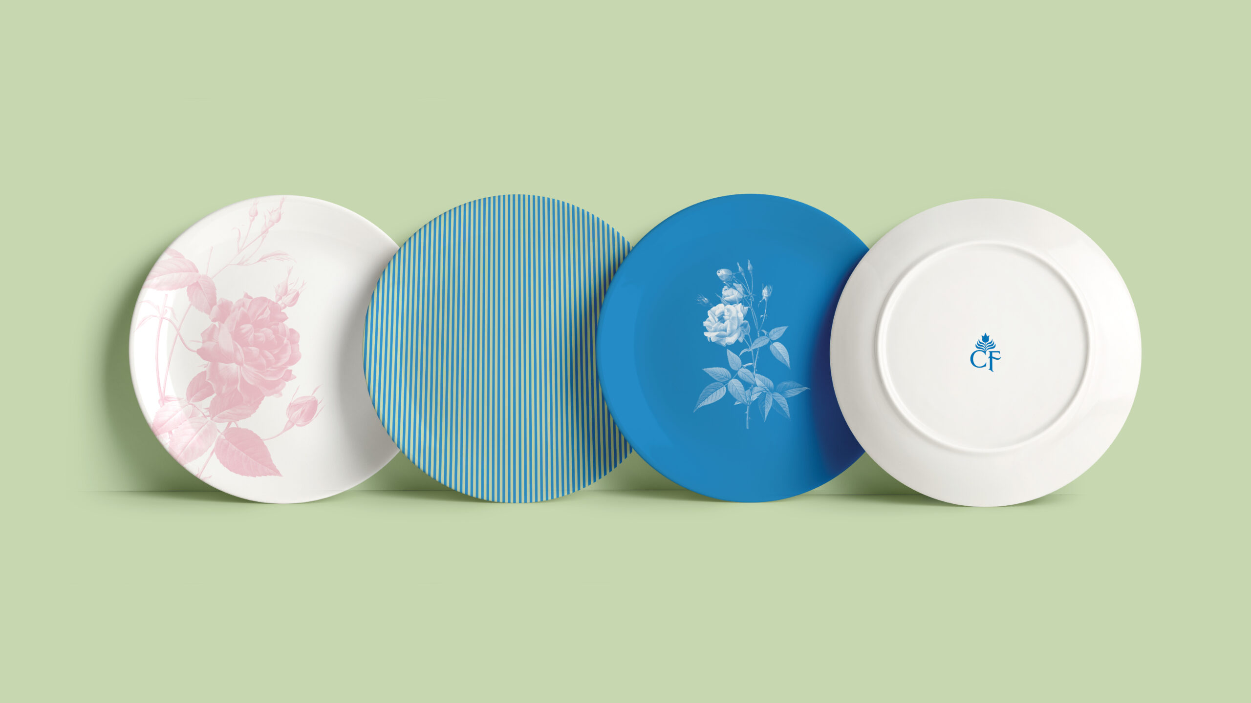 Caffè Fiore's custom plate designs.